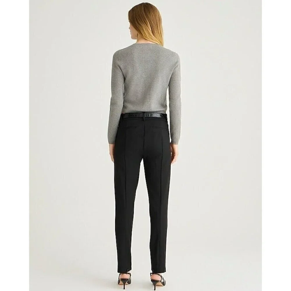 J Crew 365 Womens Cameron Pant Sz 2 Black Slim Cropped 4 Season Stretch Preppy
